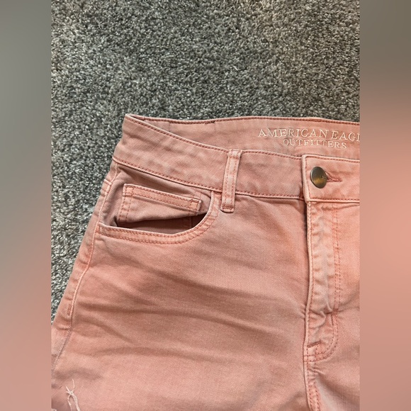 American Eagle Outfitters Pink Denim Shorts with Rolled Hem - Picture 2 of 9